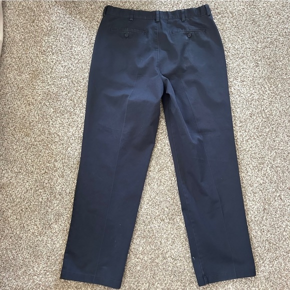L.L. Bean Navy Blue Trousers Comfort Waist Formal Office 36 X 32 Casual - Picture 3 of 8